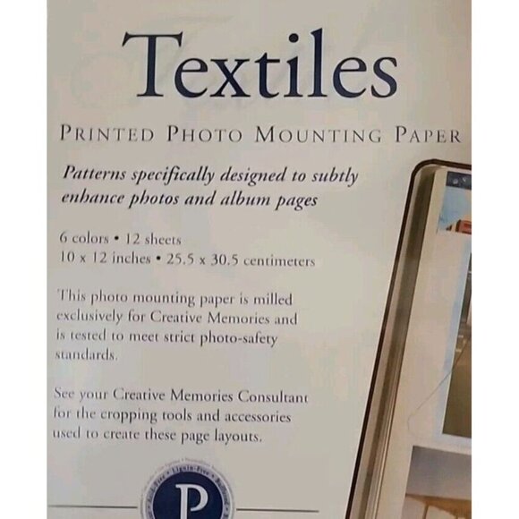Creative Memories Printed Mounting Paper: "Textiles" NIP 6 Colors 12 Sheets - Picture 2 of 6